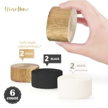 NICROHOME Elegant Black and Gold Party Streamers