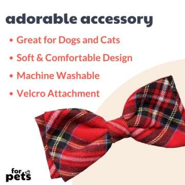 Huxley & Kent Bow Tie for Pets | Royal Tartan (Extra-Large) | Christmas Holiday Bow Tie Collar Attac...