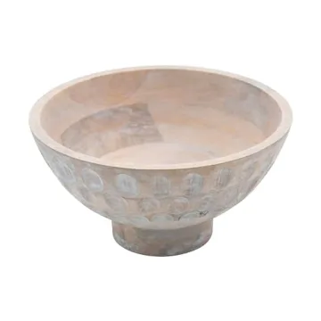 Creative Co-Op Mango Wood Decorative Serving Bowl