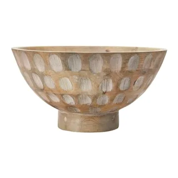Creative Co-Op Mango Wood Decorative Serving Bowl