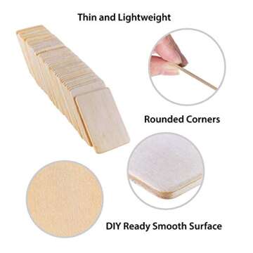 Super Z Outlet 50 Pack Unfinished Natural Wood Rectangle Blank Pieces Wooden Tags Slices for Arts & Crafts, Painting DIY Decorations, Embellish, Burning & Staining (2.08” x 1.37” Rectangle)