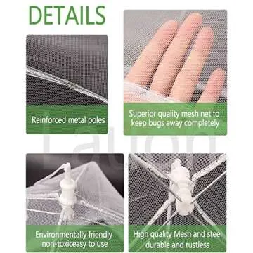 Lauon Food Cover Mesh Food Tent, 17"x17", 8 Pack, White Nylon Covers, Pop-Up Umbrella Screen Tents, Patio Bug Net for Outdoor Camping, Picnics, Parties, BBQ, Collapsible and Reusable