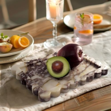 Calacatta Viola Marble Tray - Unique Decorative Elegance