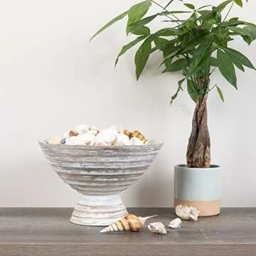 Creative Co-Op Pedestal Serving Bowl - Boho Style