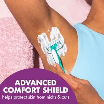 BIC Soleil Sensitive Advanced Women's Disposable Razors With 360 Degree Moisture Strips For Enhanced Glide, Shaving Razors With 5 Blades, 2 Count