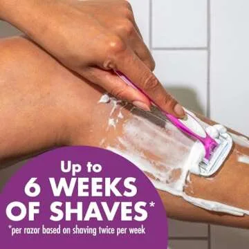 BIC Soleil Sensitive Advanced Women's Disposable Razors With 360 Degree Moisture Strips For Enhanced Glide, Shaving Razors With 5 Blades, 2 Count