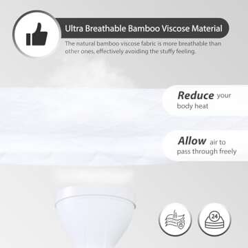 Ruili Bamboo Viscose Waterproof Crib Mattress Protector, 2 Pack Quilted Fitted Breathable Toddler Baby Mattress Cover, Organic Bamboo Viscose Soft Crib Mattress Pad, White (52x28 Inches)