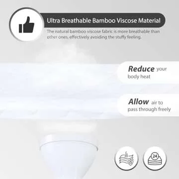 Ruili Bamboo Viscose Waterproof Crib Mattress Protector, 2 Pack Quilted Fitted Breathable Toddler Baby Mattress Cover, Organic Bamboo Viscose Soft Crib Mattress Pad, White (52x28 Inches)