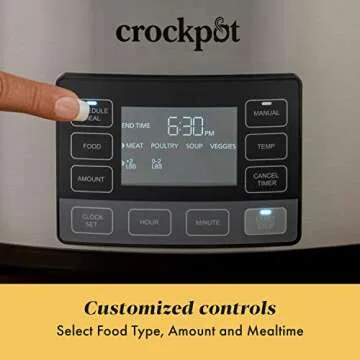 Crock-Pot MyTime Technology 6 Quart Programmable Slow Cooker and Food Warmer with Digital Timer, Stainless Steel (2137020)