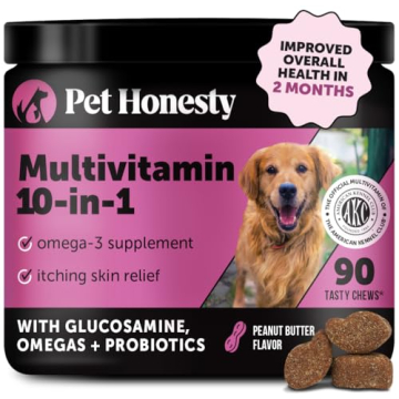 Pet Honesty Multivitamin Dog Supplement, Glucosamine chondroitin for Dogs, Probiotics, Omega Fish Oi...