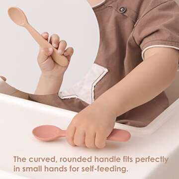 ROCCED Baby Spoons Set 4 Soft Silicone Feeding Utensils