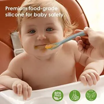 ROCCED Baby Spoons Set 4 Soft Silicone Feeding Utensils