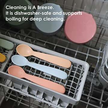 ROCCED Baby Spoons Set 4 Soft Silicone Feeding Utensils