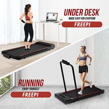 Freepi Treadmill - Compact 2 in 1 Walking Pad for Home