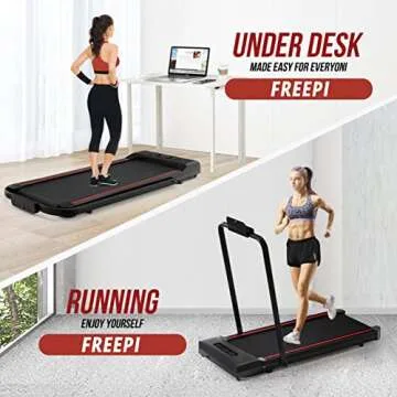 Freepi Treadmill - Compact 2 in 1 Walking Pad for Home