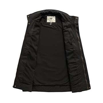 WenVen Men's Casual Washed Cotton Military Jacket
