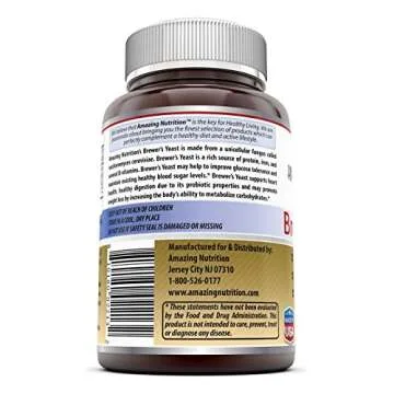 Amazing Nutrition Brewers Yeast Tablets - 7.5 Grain Capsule 500mg 240 Tablets - Supports Healthy Digestion * Promotes Heart Health