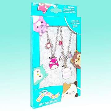 LUV HER Squishmallows Premium BFF Necklaces - Squish Girls Jewelry - one for you one for your BFF, Ages 8+