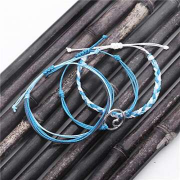 Softones VSCO String Wave Bracelets for Women Handmade Colorful Waterproof Adjustable Braided Beach Bracelet Set for Women