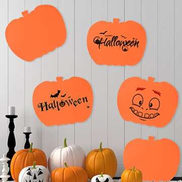 72 Pcs Pumpkin Cutouts for Halloween and Thanksgiving Decor