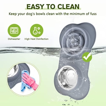 Pecute Slow Feeder Dog Bowl with No-Spill Mat for Pets