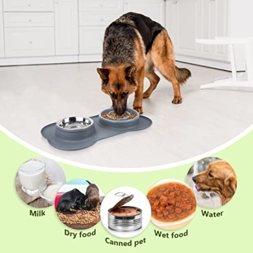 Pecute Slow Feeder Dog Bowl with No-Spill Mat for Pets
