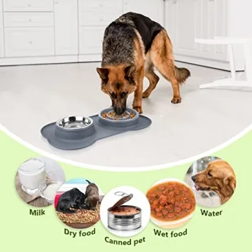 Pecute Slow Feeder Dog Bowl with No-Spill Mat for Pets