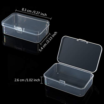 6 Mini Plastic Clear Storage Boxes for Jewelry and Crafts