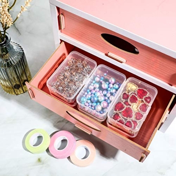 6 Mini Plastic Clear Storage Boxes for Jewelry and Crafts