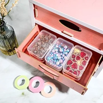 6 Mini Plastic Clear Storage Boxes for Jewelry and Crafts