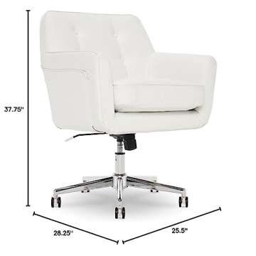 Comfortable Serta Style Ashland Office Chair in White