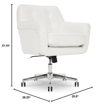 Comfortable Serta Style Ashland Office Chair in White