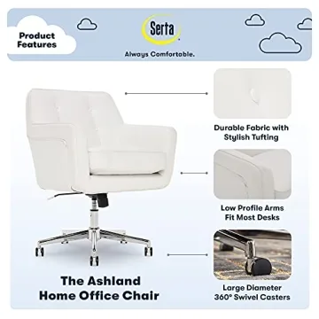 Comfortable Serta Style Ashland Office Chair in White