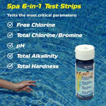 AquaChek SPA 6-in-1 Test Strips - Spa Test Strips for Total Bromine, Total Chlorine, Free Chlorine, ...