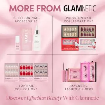 Glamnetic Press On Nails - Ruby Slipper | Deep Red Sparkly Short Almond Fake Nails with a Velvet Finish, Reusable | 15 Sizes - 30 Nail Kit with Glue