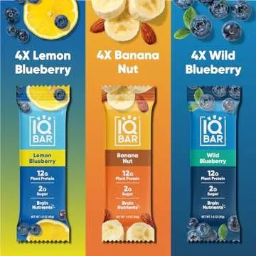 IQBAR Plant Protein Bars - Low Sugar Vegan Snacks 12-Count