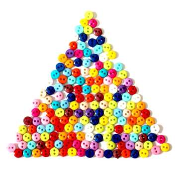Tiny Button,500pcs Micro Button 6mm Resin Button for Dolls Clothing Sewing Accessories