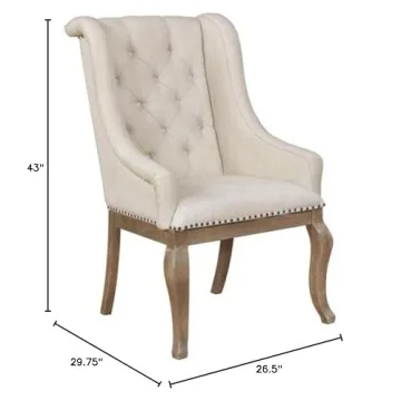 Coaster Glen Cove Cream Arm Chairs Set with Nailhead Trim