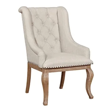 Coaster Glen Cove Cream Arm Chairs Set with Nailhead Trim