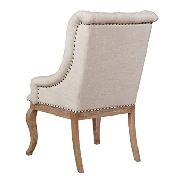 Coaster Glen Cove Cream Arm Chairs Set with Nailhead Trim