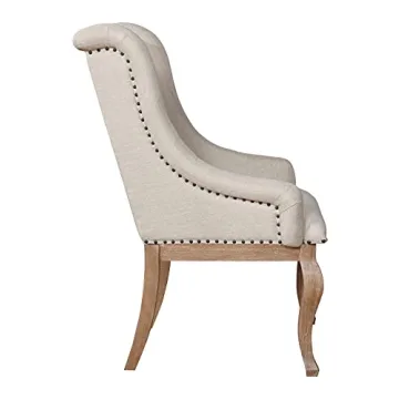 Coaster Glen Cove Cream Arm Chairs Set with Nailhead Trim