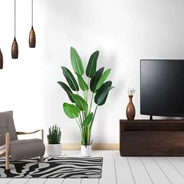 Fopamtri 6ft Bird of Paradise Faux Palm Tree for Home