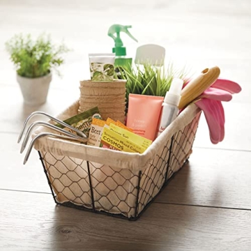 mDesign Farmhouse Storage Basket Set for Home Organization