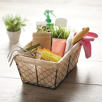 mDesign Farmhouse Storage Basket Set for Home Organization