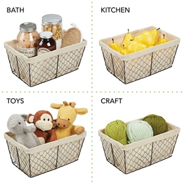 mDesign Farmhouse Storage Basket Set for Home Organization