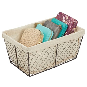 mDesign Farmhouse Storage Basket Set for Home Organization