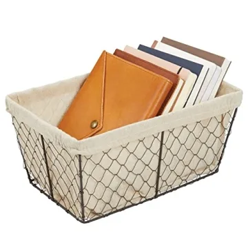 mDesign Farmhouse Storage Basket Set for Home Organization
