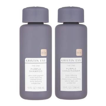 Kristin Ess Purple Shampoo and Conditioner Set for Blondes and Brunettes