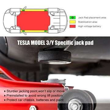 Newace Specific Jack Pad Compatible with Tesla Model 3,Y, 4 Packs with Storage Bag Lift Adapter Puck...
