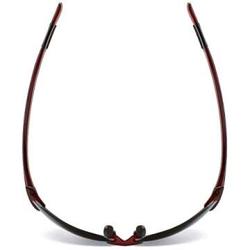 JULI Sports Sunglasses for Men Women Tr90 Rimless Frame for Running Fishing Golf Surf Driving(Brown/Brown)